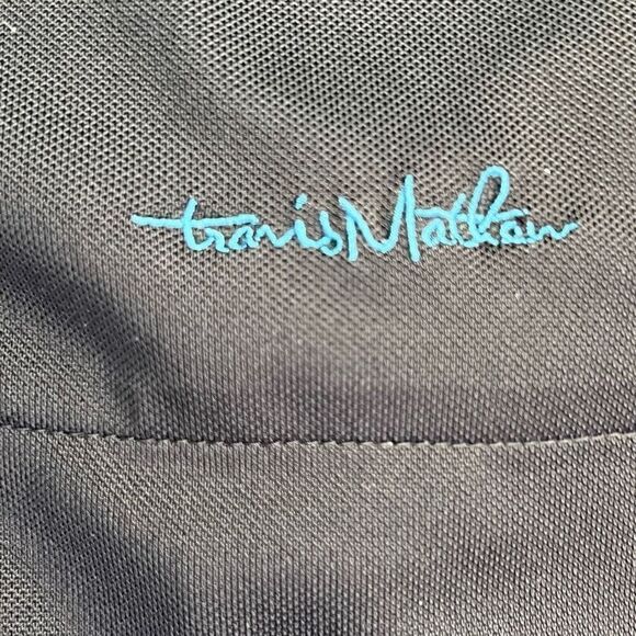 Travis Matthew Men's Striped Short Sleeve Golf Polo Shirt Black Gray Medium - Picture 9 of 13